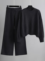 Stowe Ribbed Knit Sweater and Wide-Leg Pant Set