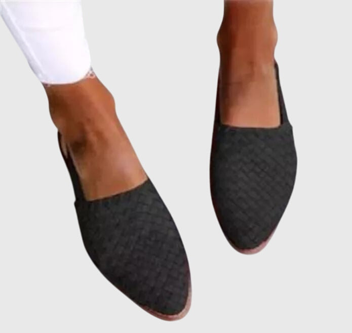 Woven Orthopedic Slingback Flats with Adjustable Strap for Women