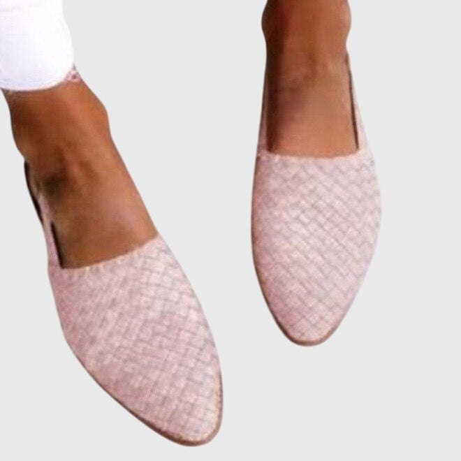 Woven Orthopedic Slingback Flats with Adjustable Strap for Women
