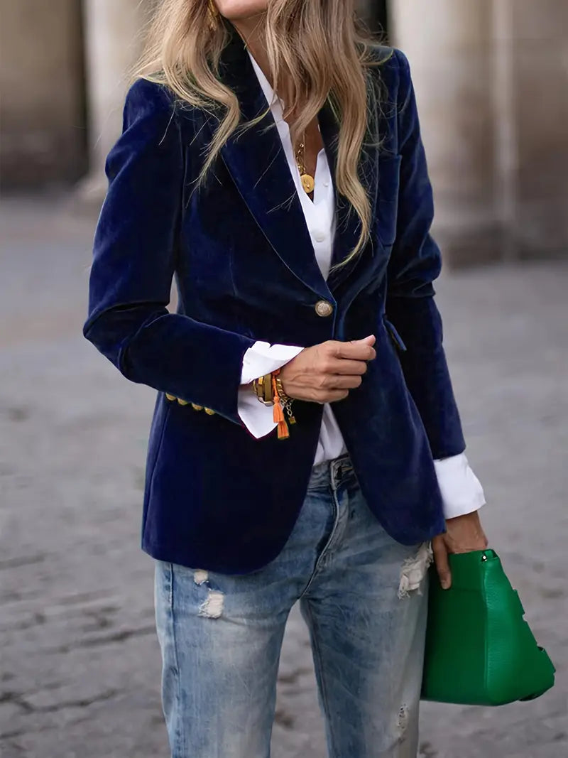 Beacon Hill Velvet Peak Lapel Blazer