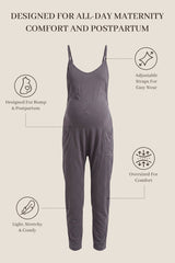 Sierra Relaxed Maternity Jumpsuit with Adjustable Straps and Pockets