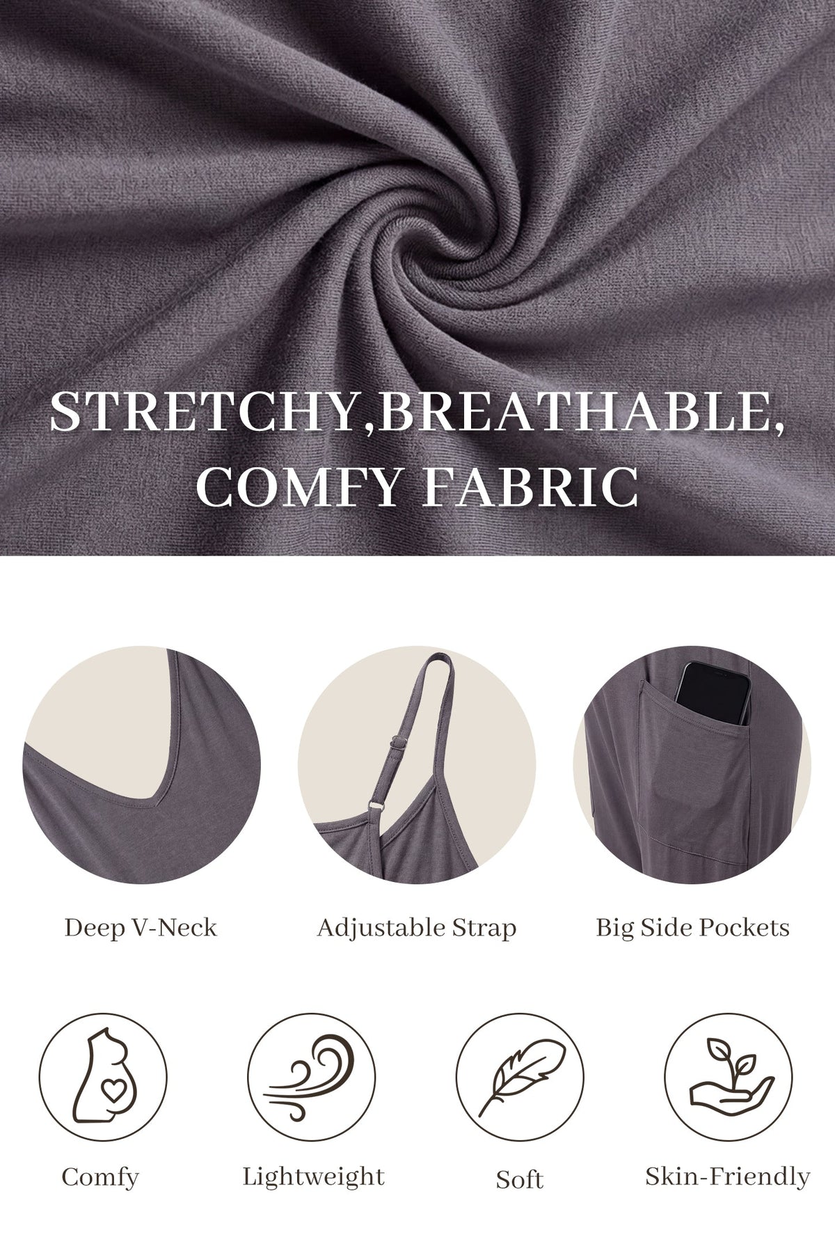 Sierra Relaxed Maternity Jumpsuit with Adjustable Straps and Pockets