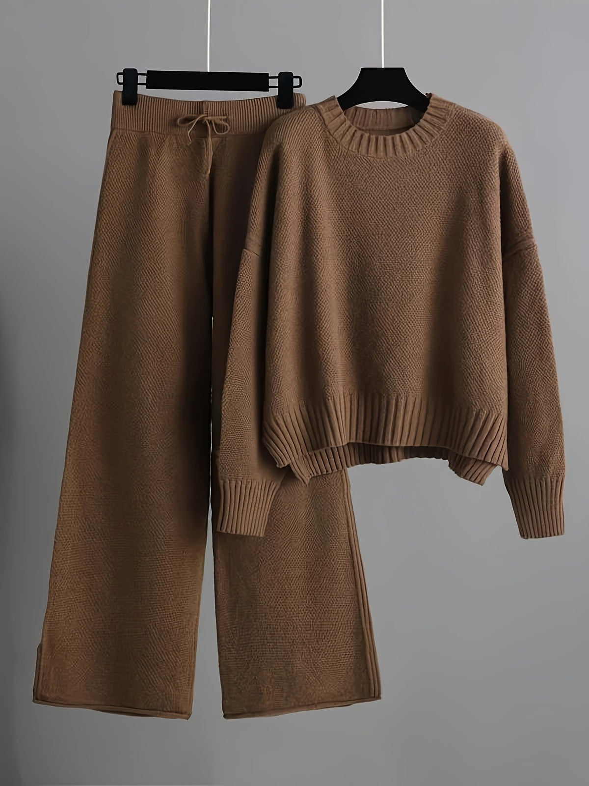 Stowe Ribbed Knit Sweater and Wide-Leg Pant Set