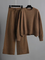 Stowe Ribbed Knit Sweater and Wide-Leg Pant Set