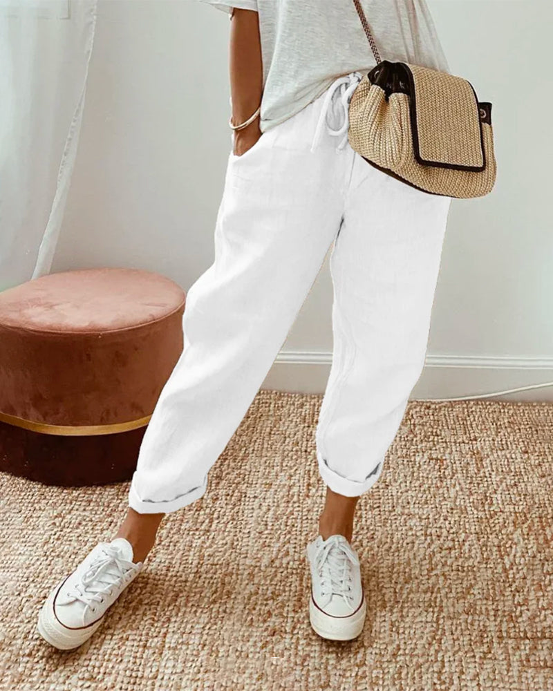 Breathable Moisture-Wicking Drawstring Pants for Women