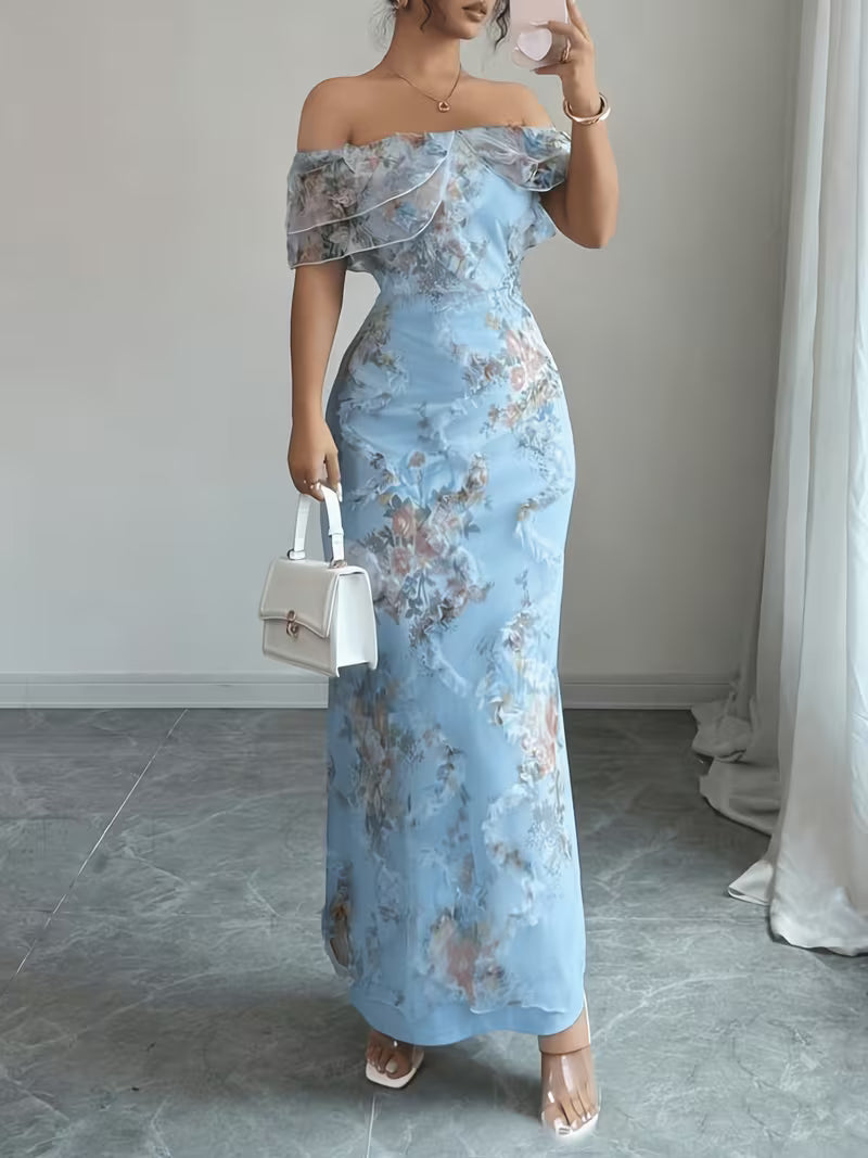 Algarve Embroidered Off-Shoulder Maxi Dress