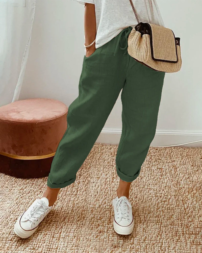 Breathable Moisture-Wicking Drawstring Pants for Women