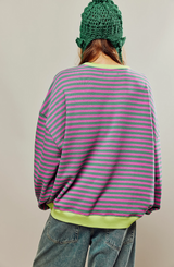 Lisbon Striped Oversized Crew Neck Sweater