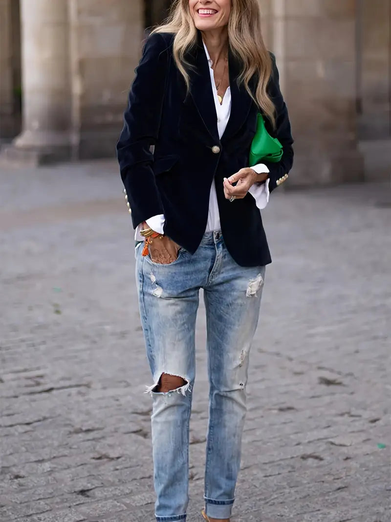 Beacon Hill Velvet Peak Lapel Blazer