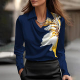 Florence Satin Cowl Neck Long Sleeve Blouse