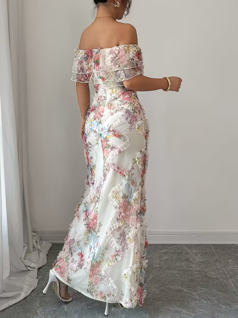 Algarve Embroidered Off-Shoulder Maxi Dress