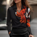 Florence Satin Cowl Neck Long Sleeve Blouse