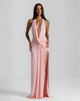Solstice Halter Neck Backless Maxi Dress with Side Slit