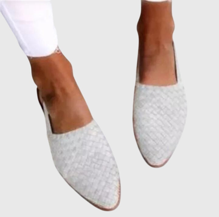 Woven Orthopedic Slingback Flats with Adjustable Strap for Women