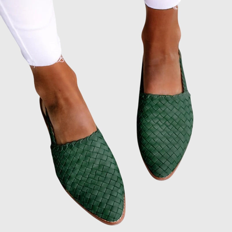 Woven Orthopedic Slingback Flats with Adjustable Strap for Women