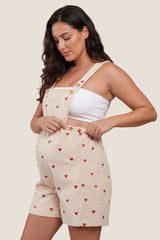 Harbor Bay Floral Maternity Short Overalls with Adjustable Straps