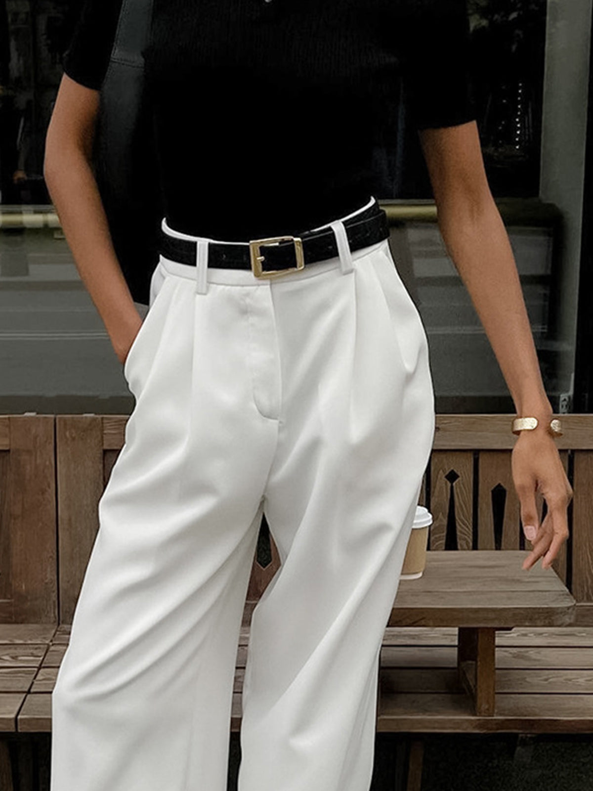 Destin Wide-Leg High-Waist Belted Pants