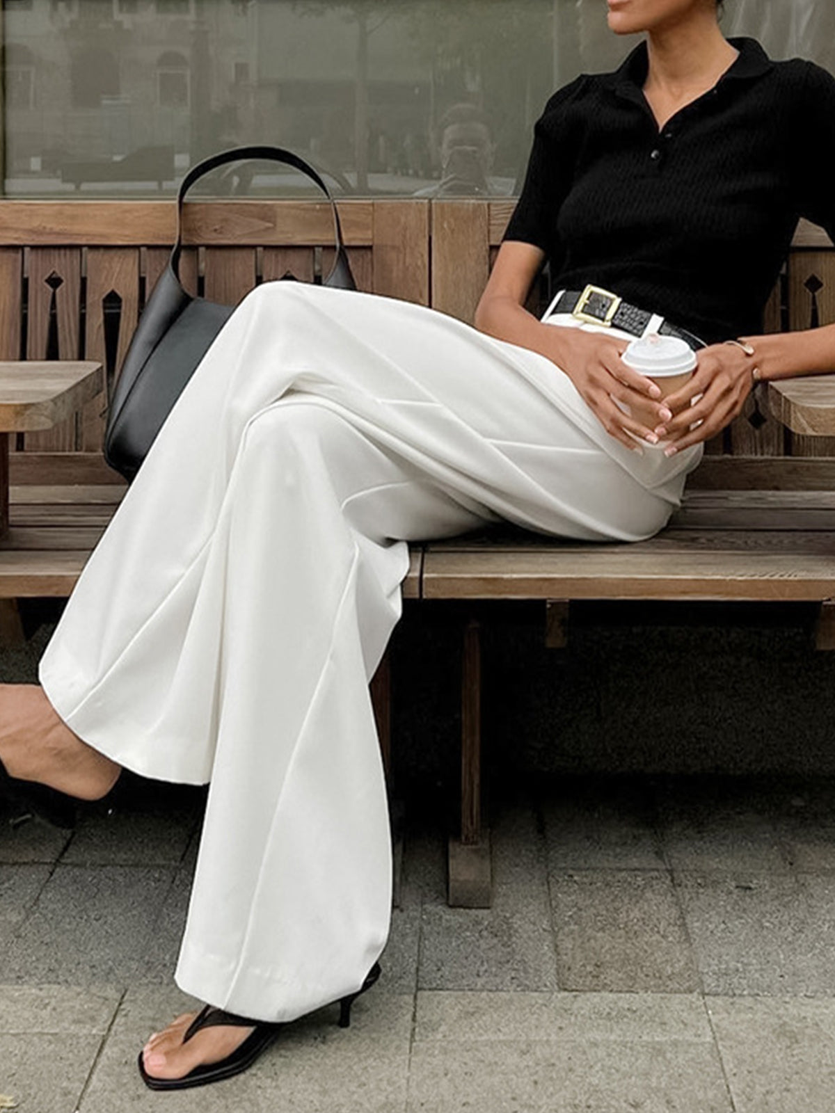 Destin Wide-Leg High-Waist Belted Pants