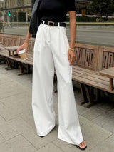 Destin Wide-Leg High-Waist Belted Pants
