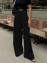 Destin Wide-Leg High-Waist Belted Pants