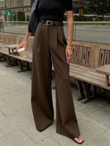 Destin Wide-Leg High-Waist Belted Pants