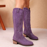 Seville Embroidered Western Cowboy Boots with Block Heel