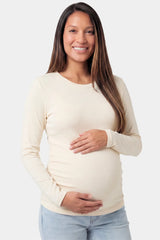 Crew Neck Long Sleeve Maternity Top