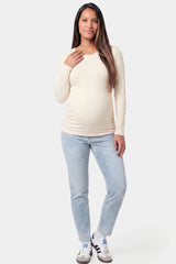 Crew Neck Long Sleeve Maternity Top