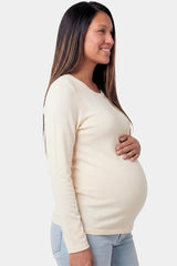 Crew Neck Long Sleeve Maternity Top