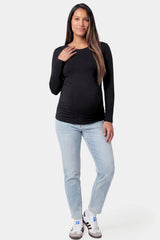 Crew Neck Long Sleeve Maternity Top