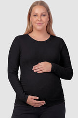 Crew Neck Long Sleeve Maternity Top