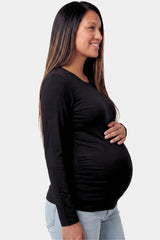 Crew Neck Long Sleeve Maternity Top