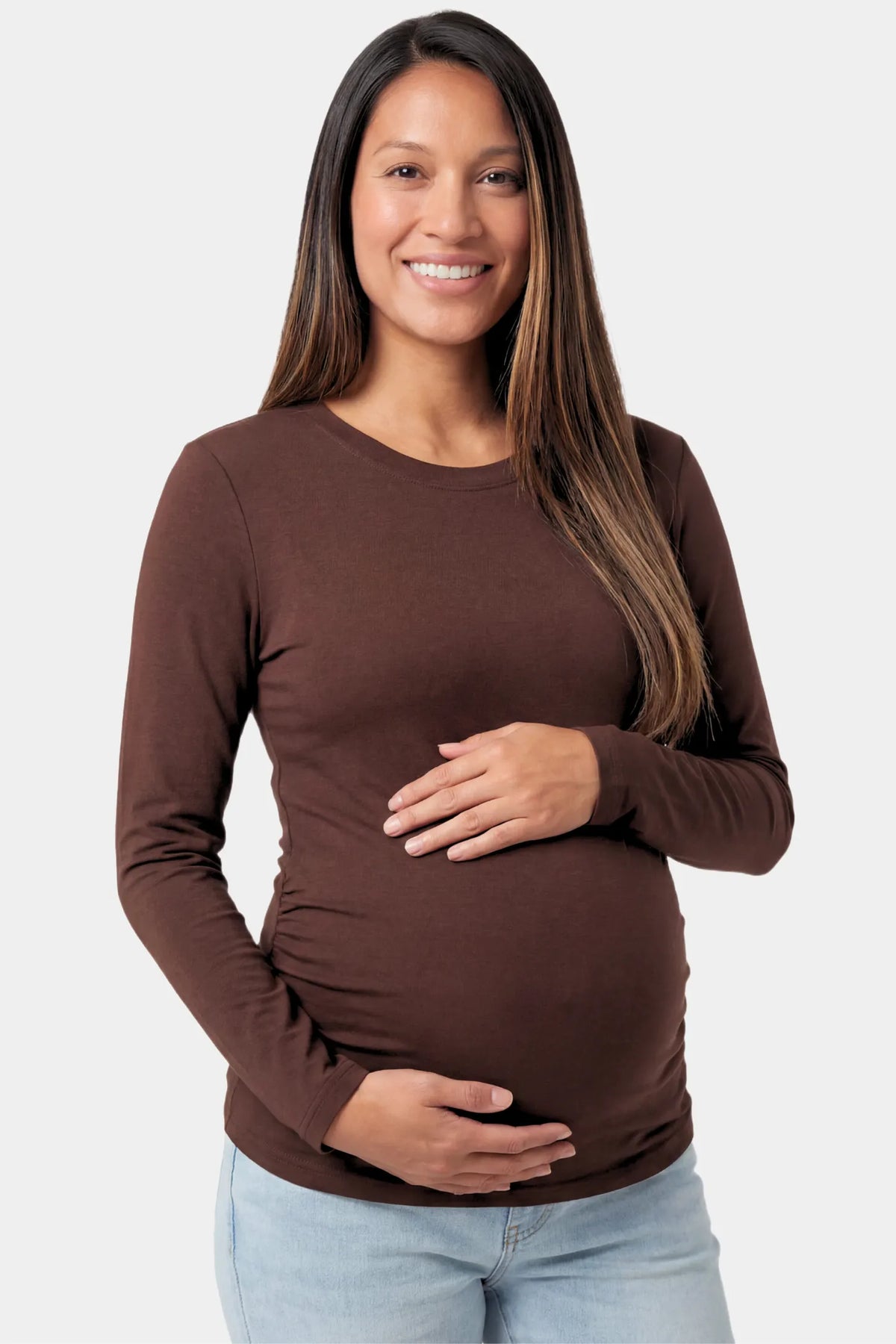 Crew Neck Long Sleeve Maternity Top