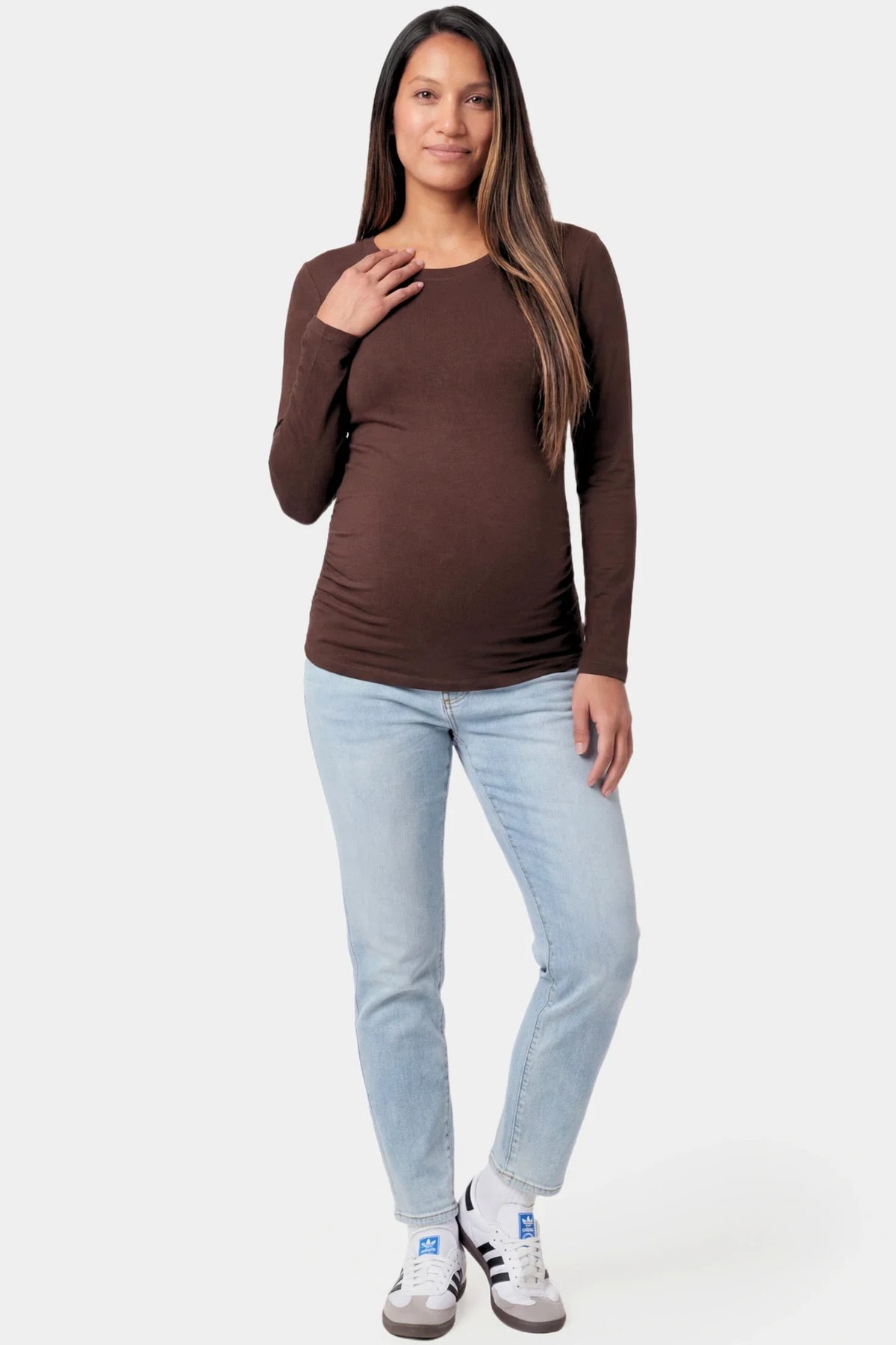 Crew Neck Long Sleeve Maternity Top