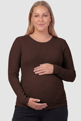 Crew Neck Long Sleeve Maternity Top
