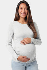 Crew Neck Long Sleeve Maternity Top