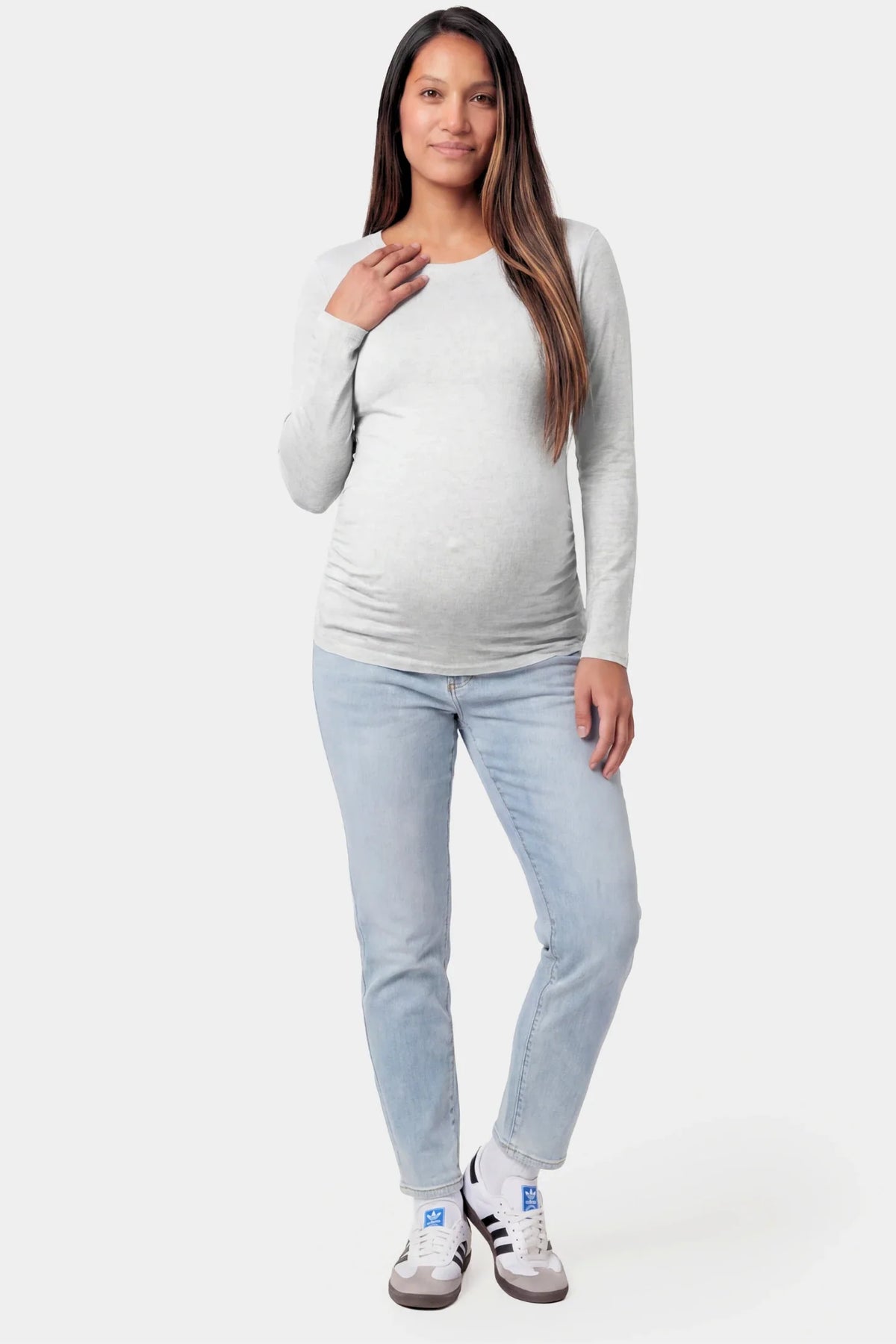 Crew Neck Long Sleeve Maternity Top