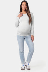 Crew Neck Long Sleeve Maternity Top