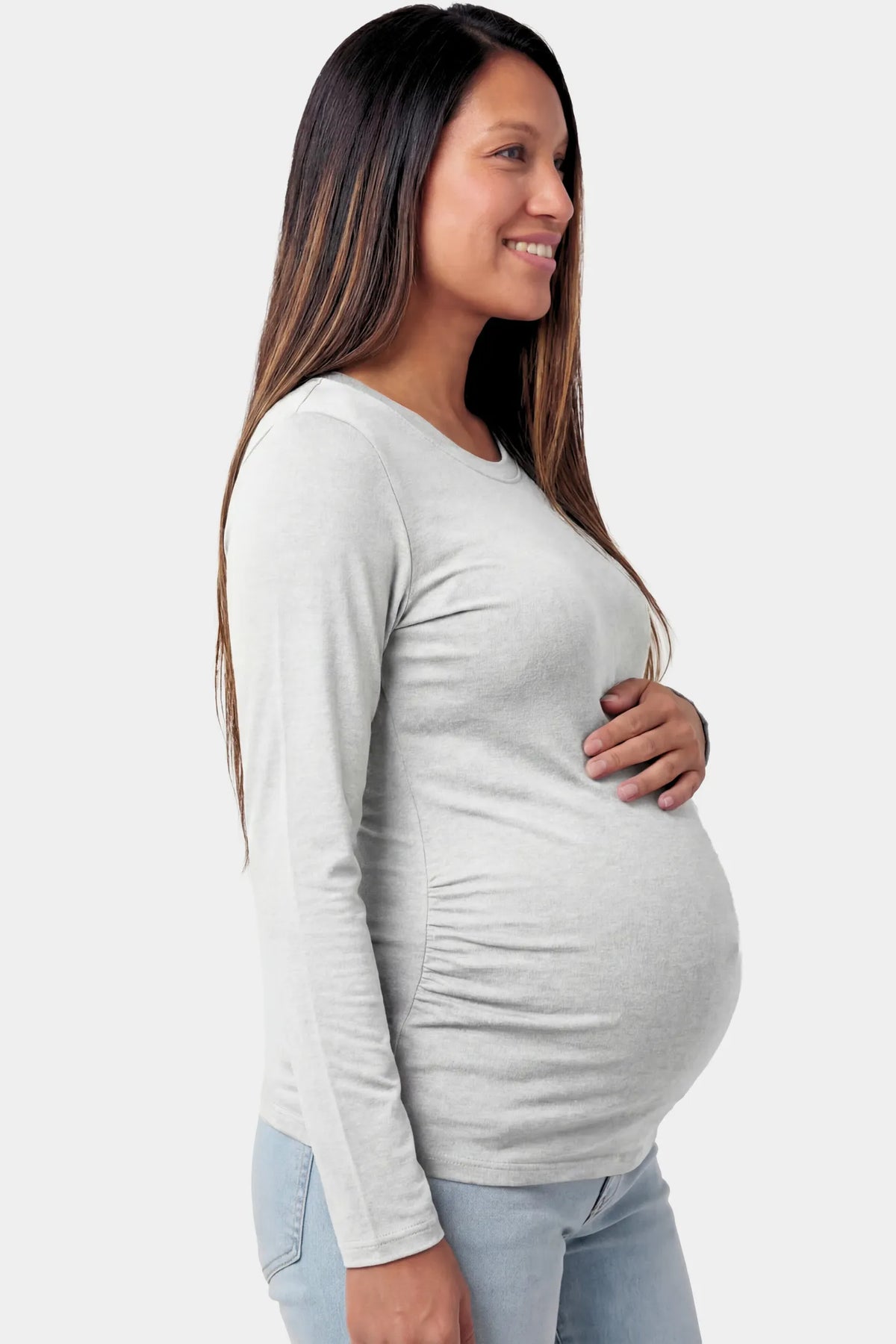 Crew Neck Long Sleeve Maternity Top