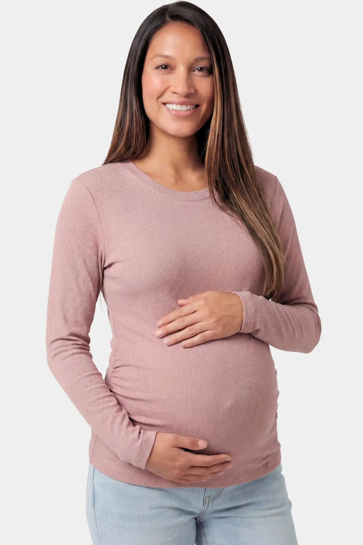 Crew Neck Long Sleeve Maternity Top