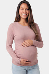 Crew Neck Long Sleeve Maternity Top