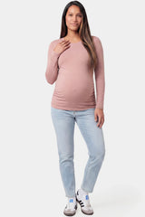 Crew Neck Long Sleeve Maternity Top