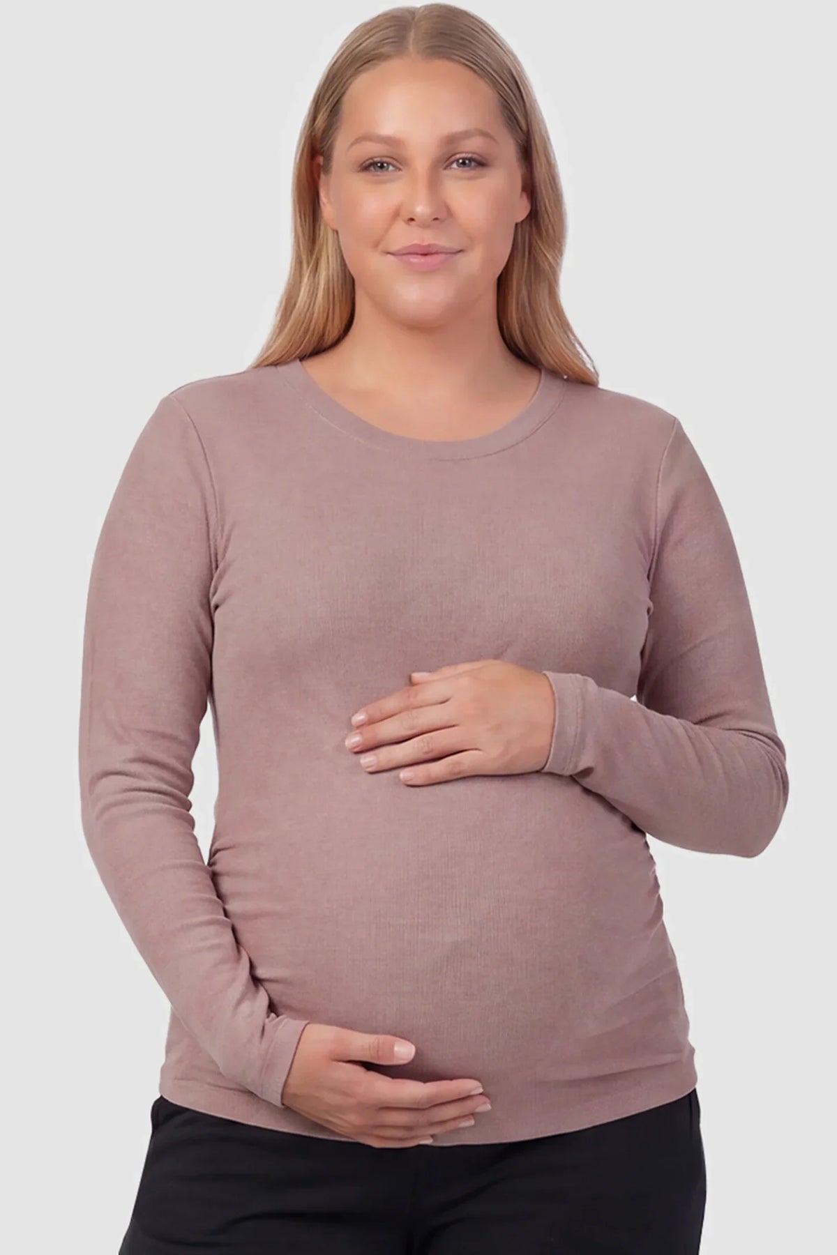 Crew Neck Long Sleeve Maternity Top
