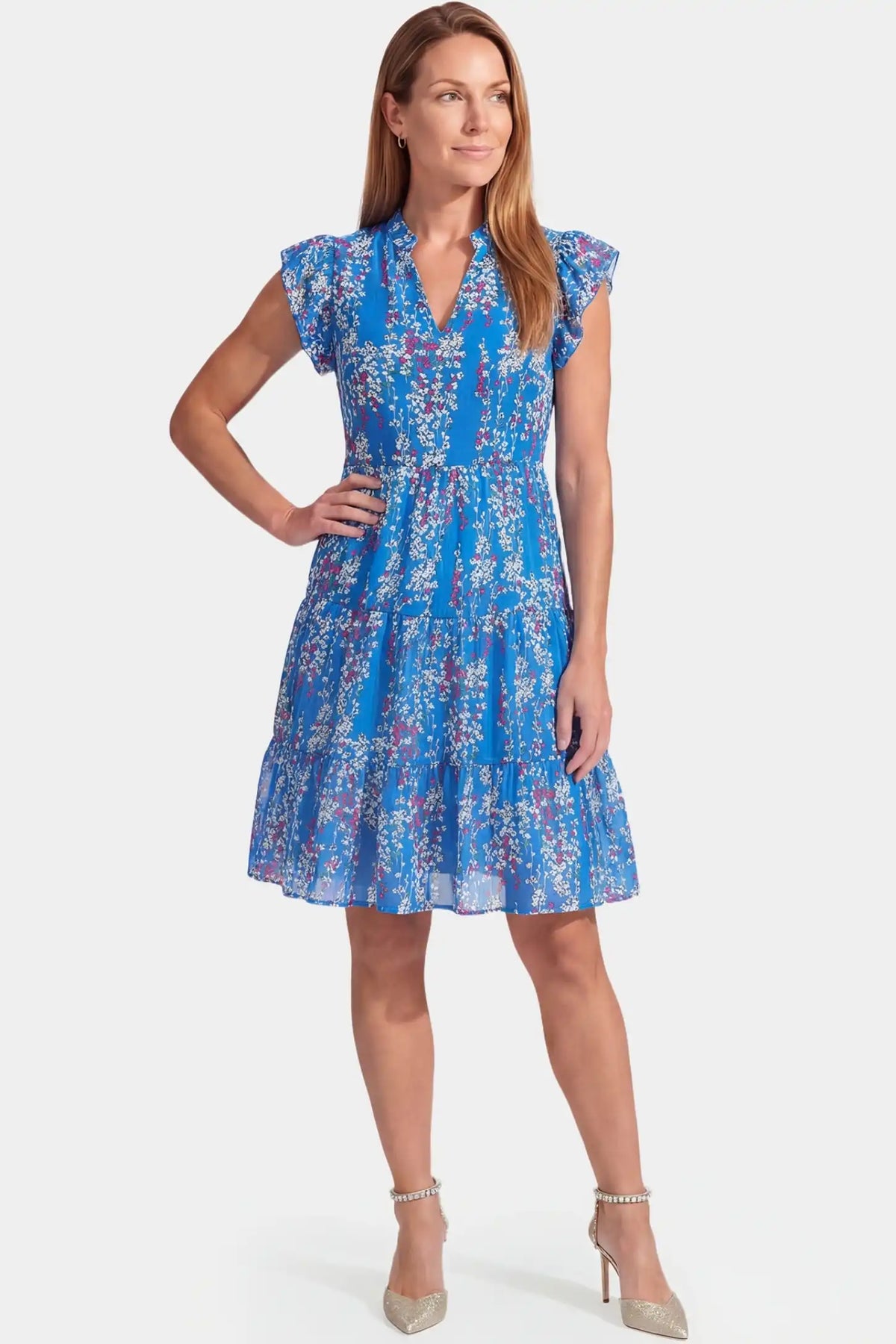 Floral Chiffon A-Line Maternity Mini Dress