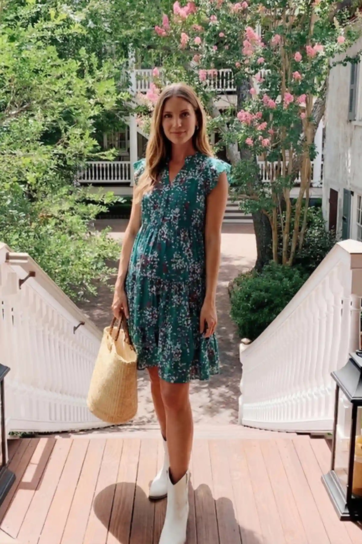 Floral Chiffon A-Line Maternity Mini Dress