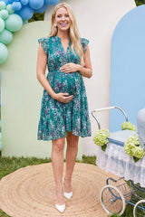 Floral Chiffon A-Line Maternity Mini Dress