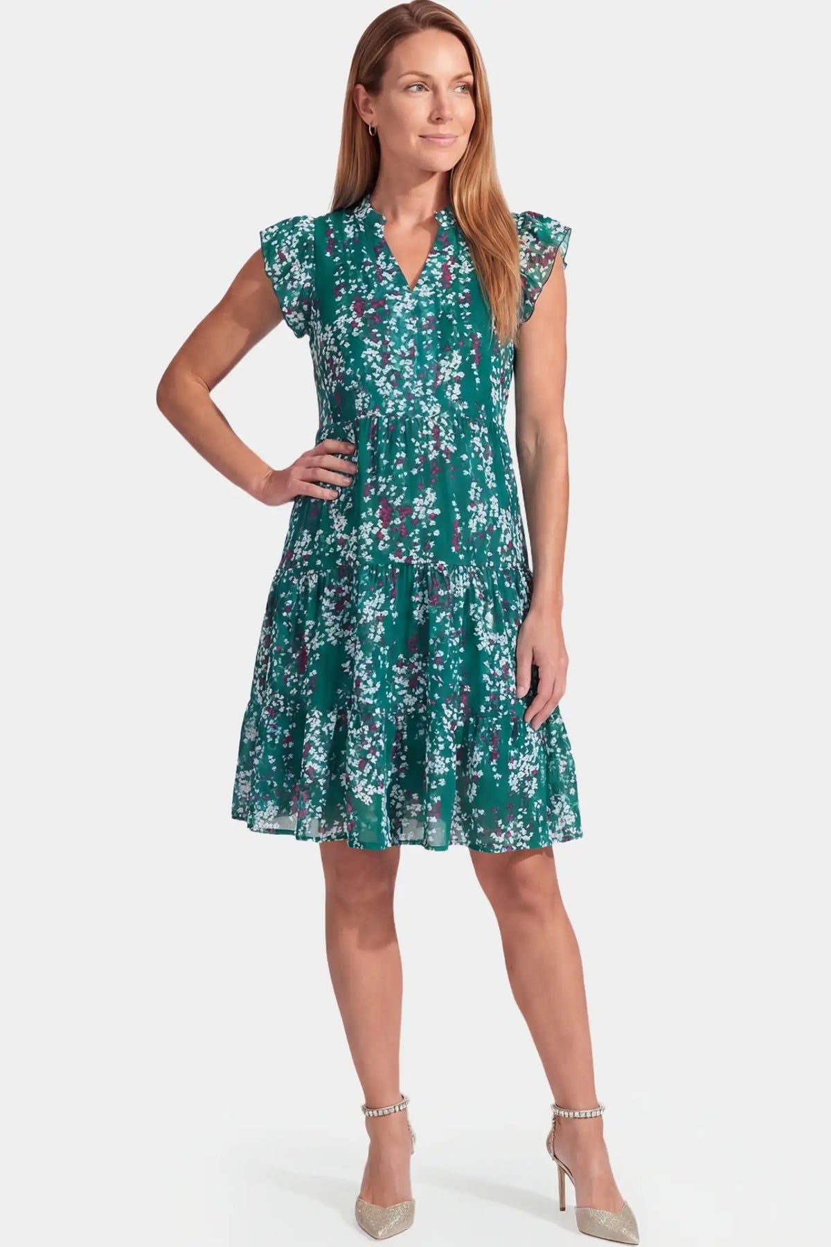 Floral Chiffon A-Line Maternity Mini Dress