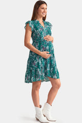 Floral Chiffon A-Line Maternity Mini Dress