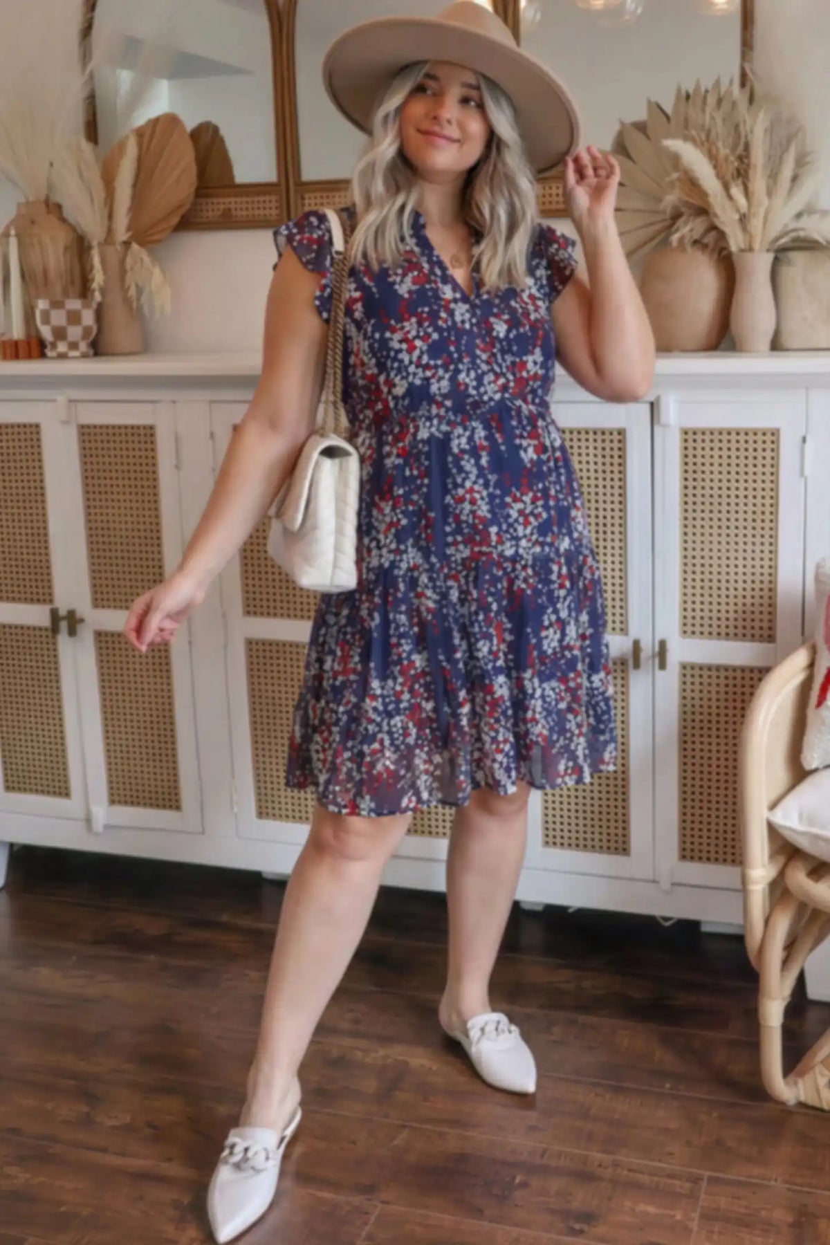 Floral Chiffon A-Line Maternity Mini Dress
