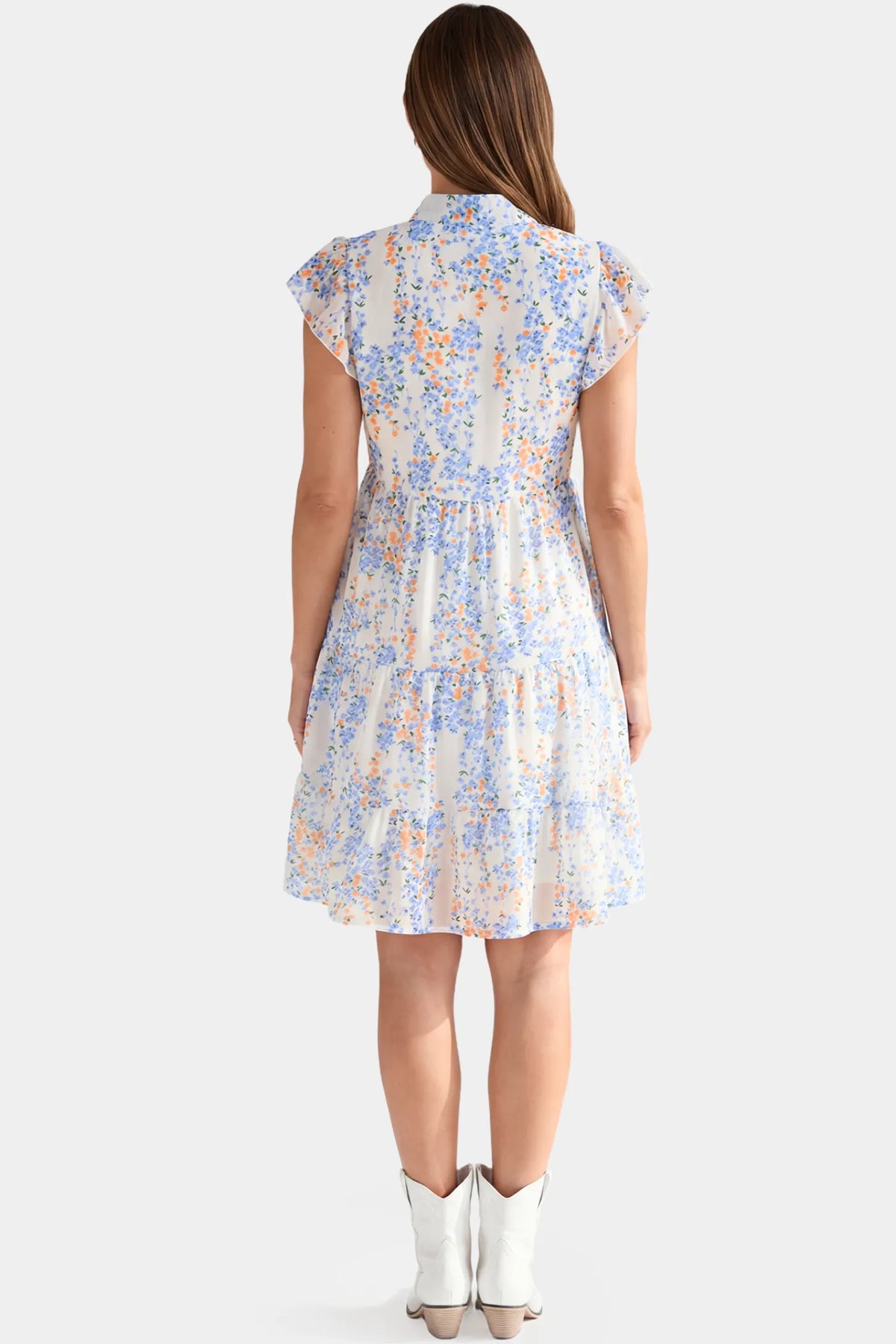 Floral Chiffon A-Line Maternity Mini Dress